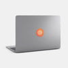 orange colorful "pinion d2 15"  reusable macbook sticker tabtag on a mac