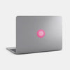 violet colorful "pinion d2 15" reusable macbook sticker tabtag on a mac
