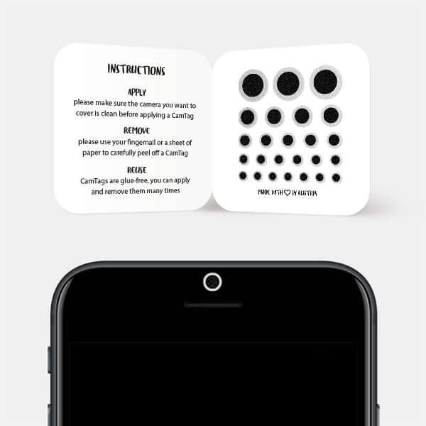 camera cover for smartphone selfie lens — silver Ring CamTag