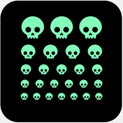 luminescent night "skull" reusable privacy sticker set CamTag