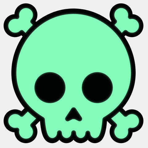 luminescent night "skull" reusable macbook sticker tabtag