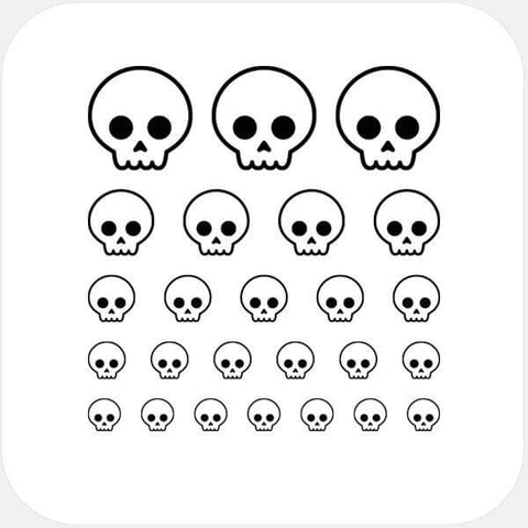white "skull" reusable privacy sticker set CamTag