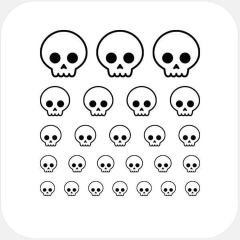 white "skull" reusable privacy sticker set CamTag
