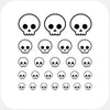 white "skull" reusable privacy sticker set CamTag