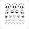 white "skull" reusable privacy sticker set CamTag