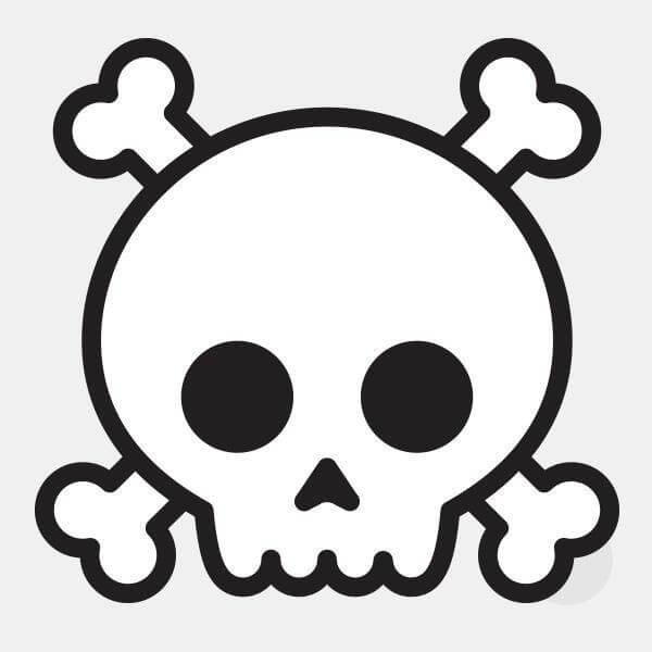 white skull reusable macbook sticker tabtag