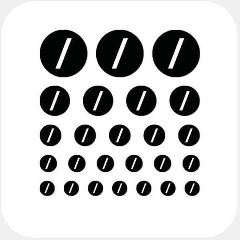 typographic dark "slash" reusable privacy sticker set CamTag