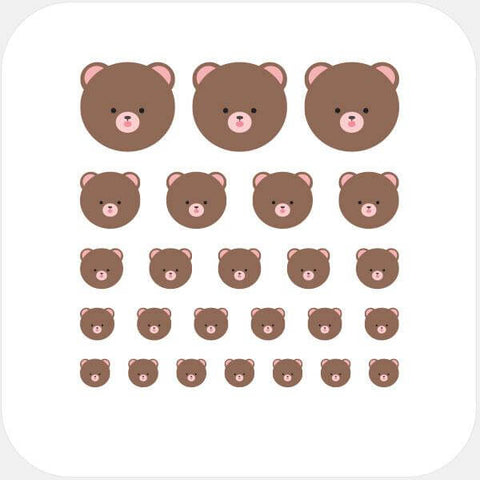 animals "teddy bear" reusable privacy sticker set CamTag