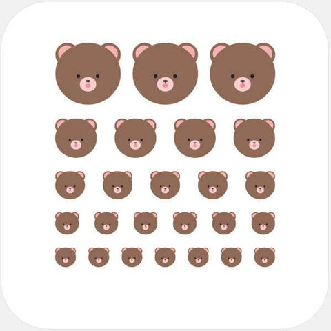 animals "teddy bear" reusable privacy sticker set CamTag