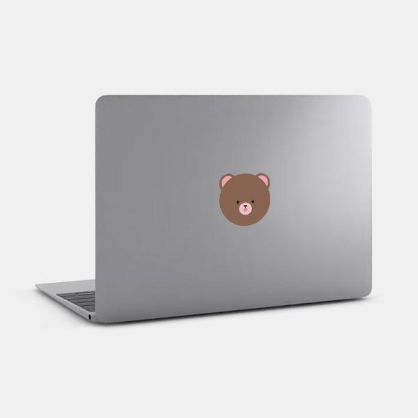 teddy bear tabtag reusable macbook sticker tabtag on a laptop