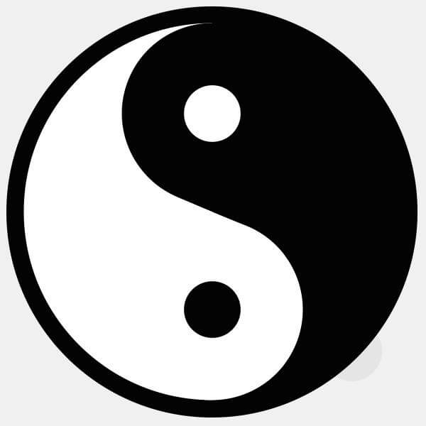 White Yin & Yang Reusable MacBook Sticker | TabTag
