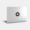 luminescent day "x" reusable macbook sticker tabtag on a laptop