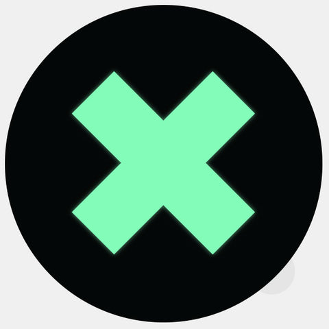 luminescent night "x" reusable macbook sticker tabtag