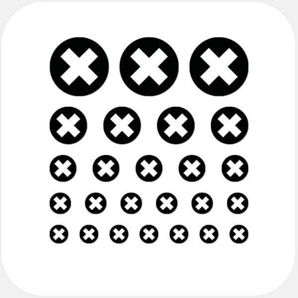 reusable camera privacy sticker set for multiple devices with 5 sizes – black X CamTag