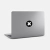 dark "x" tabtag reusable macbook sticker tabtag on a mac