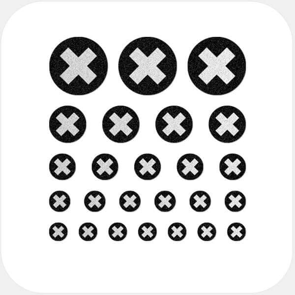 reusable camera privacy sticker set for multiple devices with 5 sizes – silver X CamTag