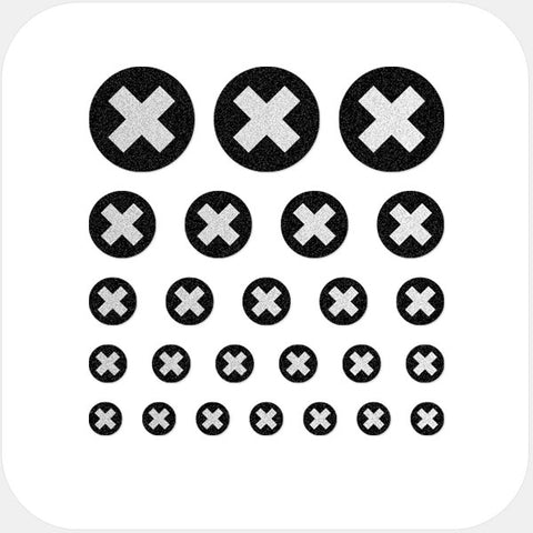 silver "x" reusable privacy sticker set CamTag