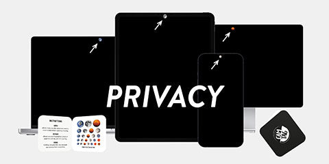 adhesive-free, reusable privacy stickers that cover the cameras on phones, tablets, notebooks and desktop computers