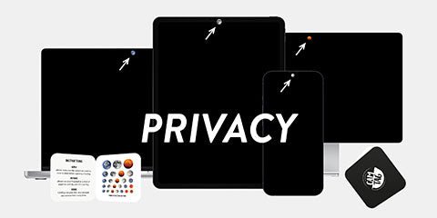adhesive-free, reusable privacy stickers that cover the cameras on phones, tablets, notebooks and desktop computers